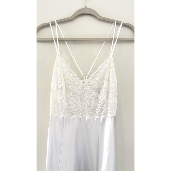 Vintage Victoria's Secret Coquette Maxi Slip Robe Set White Lace Lingerie 2pc XS - Picture 6 of 16